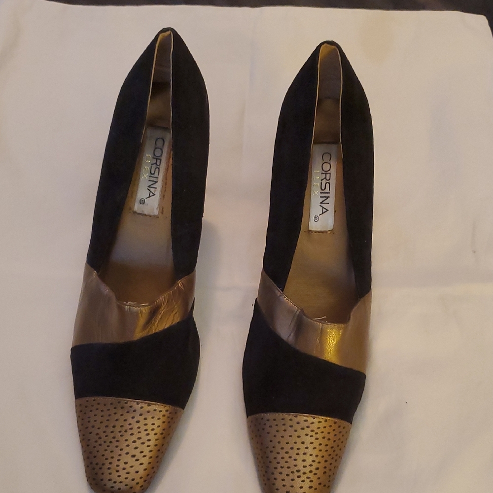 Vintage Corsina Flex "Lucille" Women's Block Heel Pumps Shoes Size 9B - Picture 5 of 10